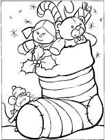 coloriage la chaussette de noel